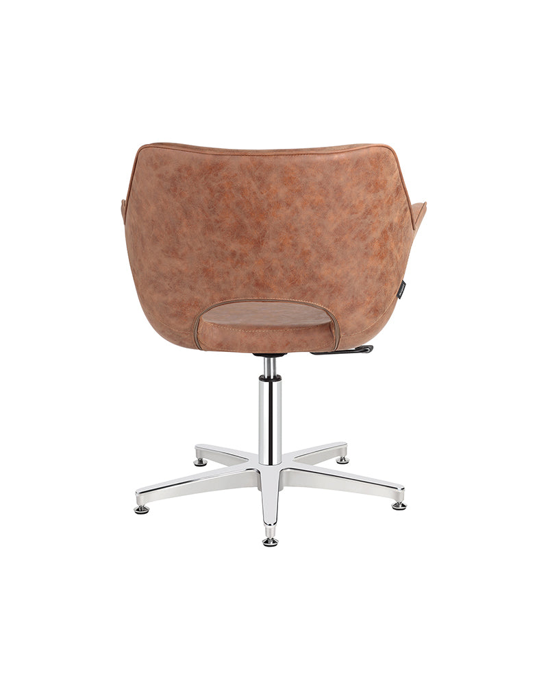 Chloe Tan - Sillón de espera marrón - Base estrella cromada